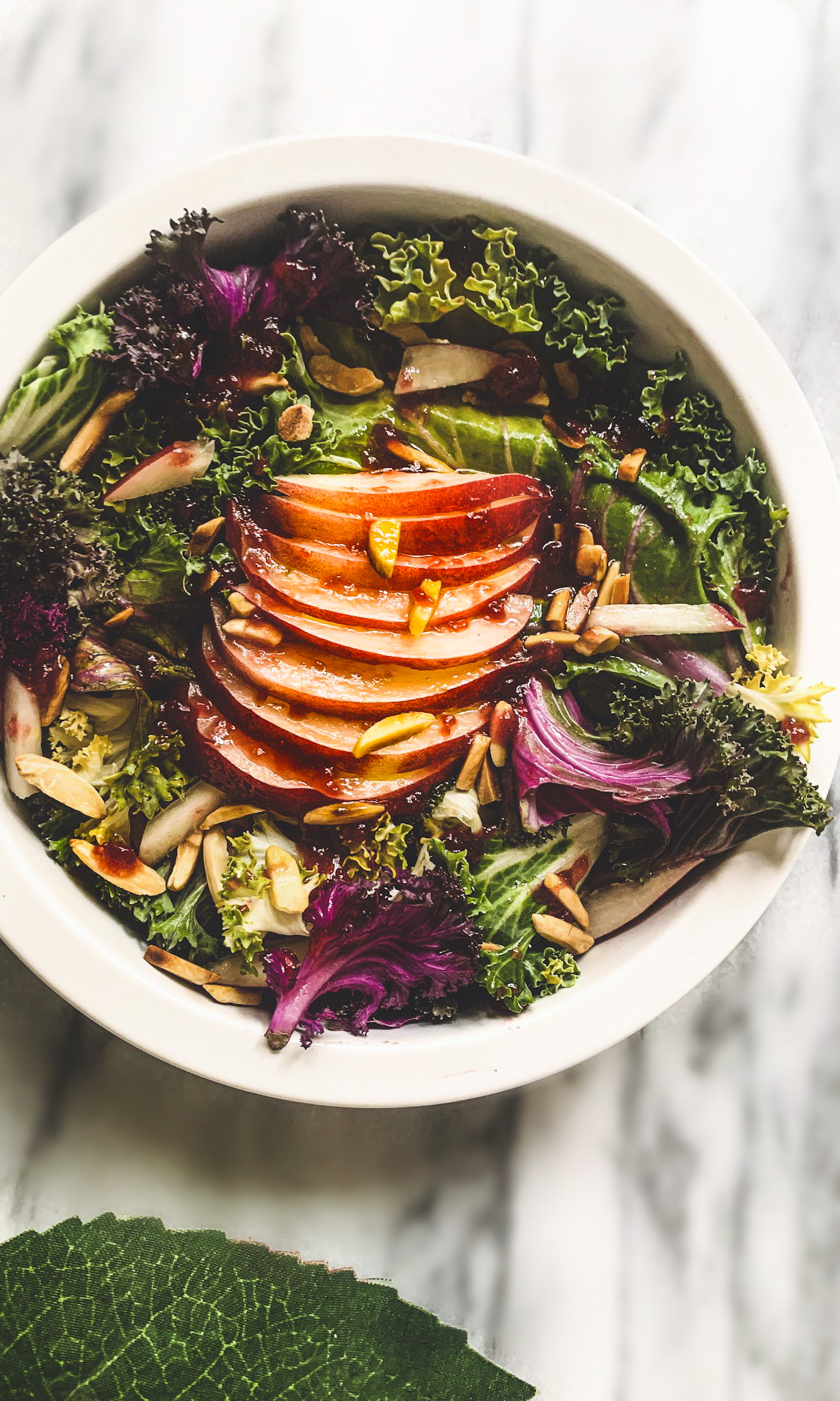 Nectarine & Kale Salad With Raspberry Vinaigrette One Pot One Pan