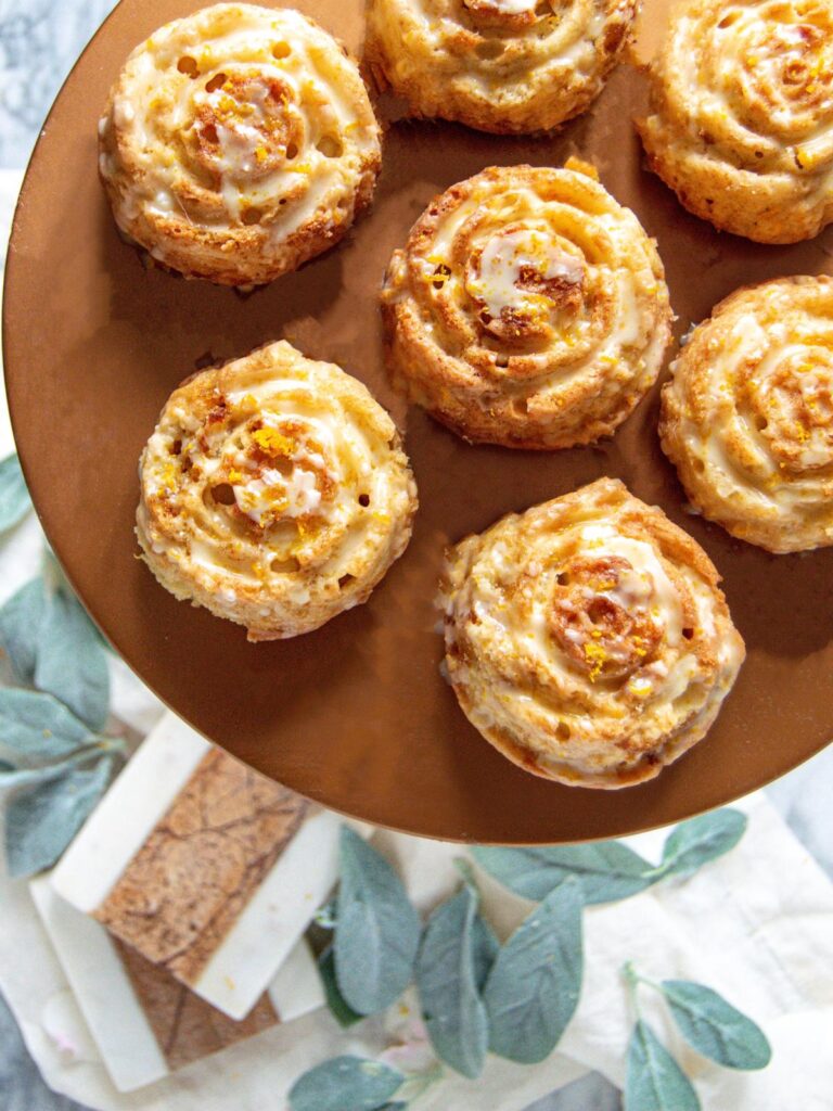 drunken orange cakes on a platter